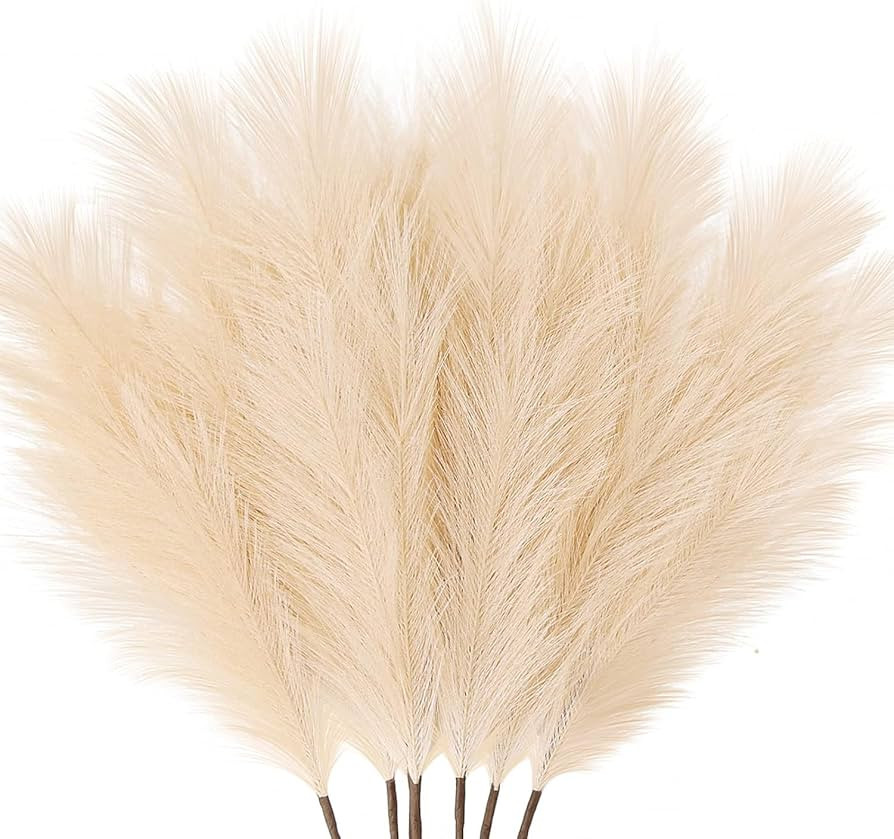 ZIFTY Boho Decor 7-Pcs 38"/3.1FT Faux Pampas Grass Large Tall Fluffy Artificial Fake Flower Bulru... | Amazon (US)