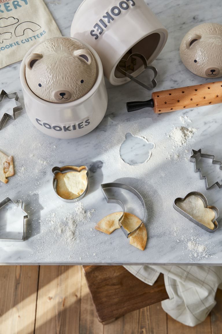 Pot à biscuits en grès cérame - Écru/Cookies - HOME | H&M BE | H&M (DE, AT, CH, DK, NL, NO, FI)