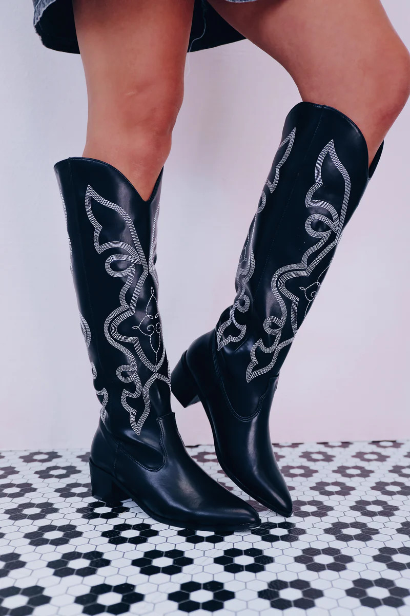 Walking Tall Western Boots - Black | Whiskey Darling Boutique