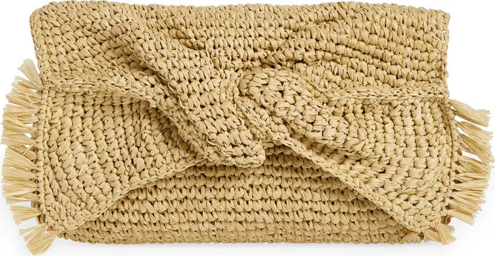 Anya Hindmarch Bow Crocheted Raffia Clutch | Nordstrom | Nordstrom