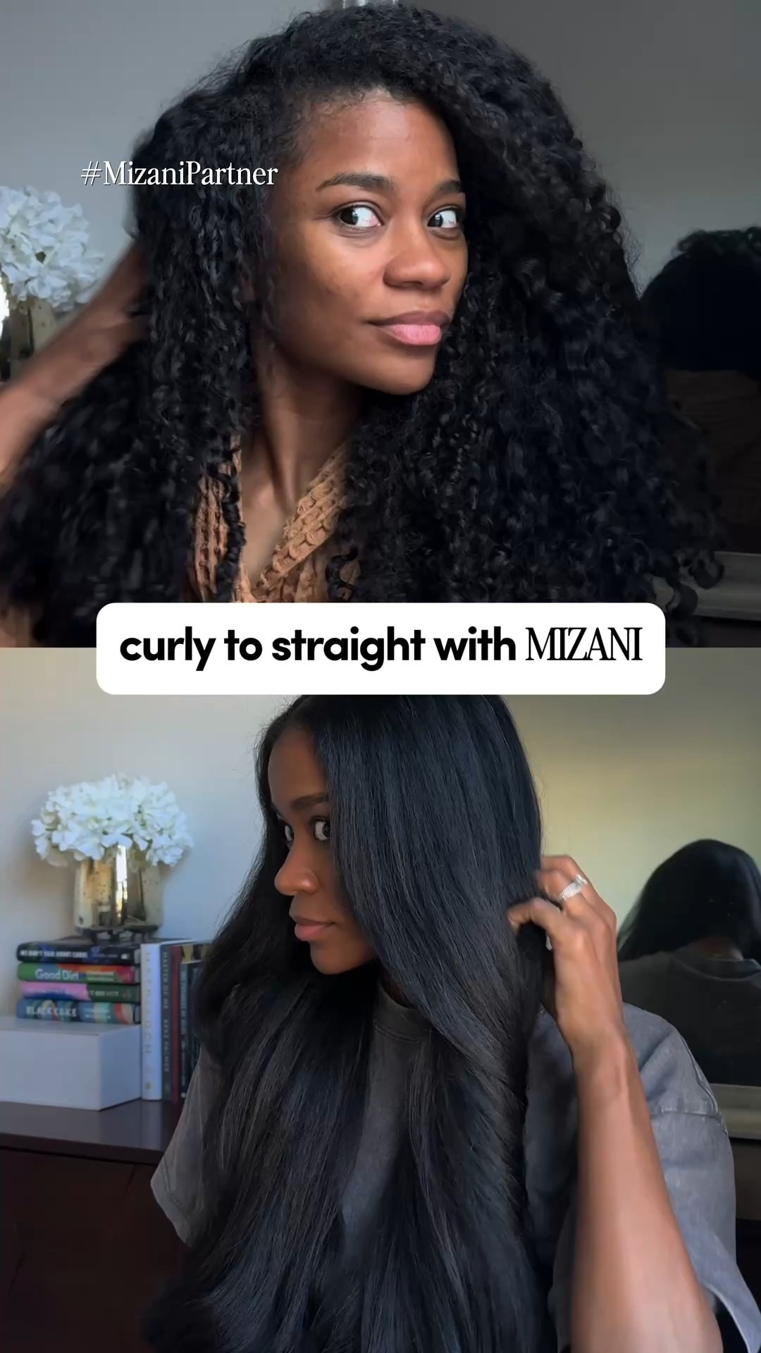 #MizaniPartner @Mizani Press Agent Shampoo and Conditioner, along with their Moisture Fusion Intense Moisture Hair Mask, penetrate deeply into the hair to deliver the number one thing needed to prevent breakage and damage: moisture. Hydrated hair is healthy hair and healthy hair can better withstand the different styles we put it through, or in my case, the more than occasional blowout and straightening sessions. 

So for frizz free results, no matter the style, pick up Mizani Press Agent and Moisture Fusion products today! 
