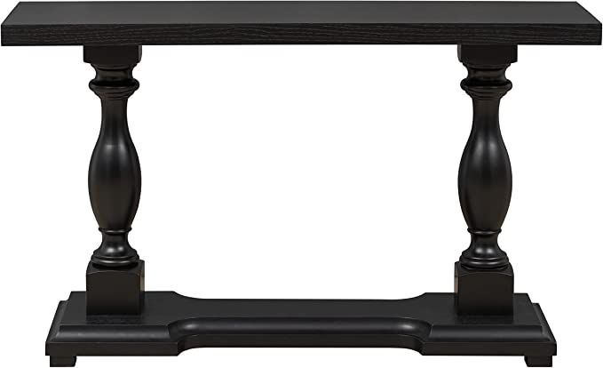 HAINEW Solid Wood Console Table Mid Century Style Console Table with MDF Top and Oak Veneer, Blac... | Amazon (US)