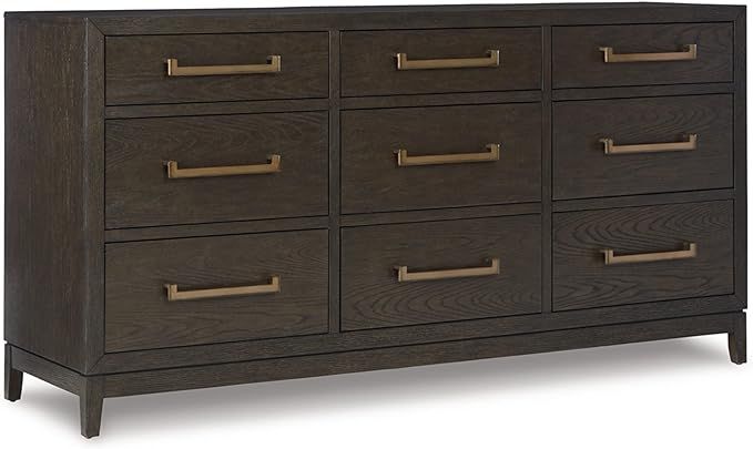 Signature Design by Ashley Burkhaus Traditional 9 Drawers Dresser, Dark Brown | Amazon (US)