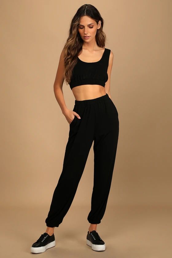 Ready for Relaxation Black Lounge Joggers | Lulus (US)