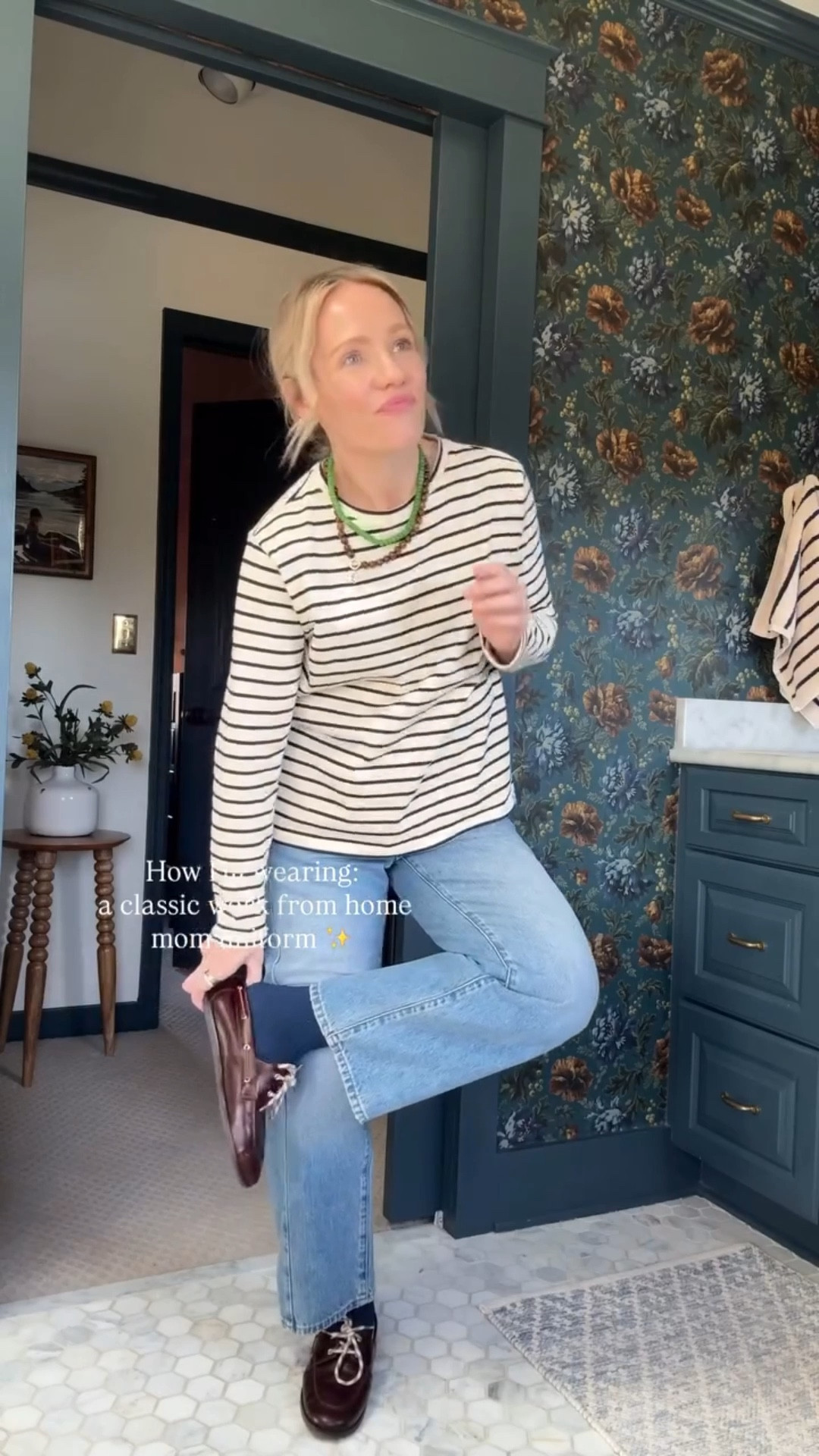 use code MEETMINNOW15 off your first purchase, stripe top is a thick beautiful 100% knit, wearing my regular size small ~ amazon bestselling beaded necklace in peridot ~ bauble bar Janette beaded ring necklace in tigers eye ~ warby parker glasses in gideon (also just got Pietro) ~ madewell pieced denim jeans 
xo, Claire 

#LTKootd #LTKOver40 #LTKgrwm