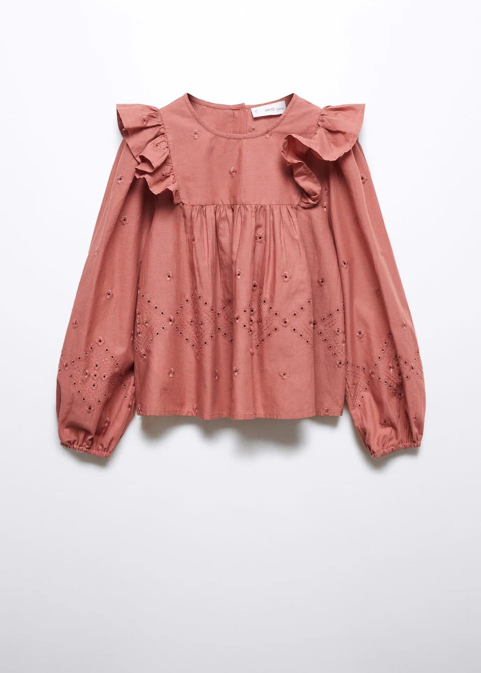 Ruffle cotton blouse -  Girls | Mango Kids USA | MANGO (US)