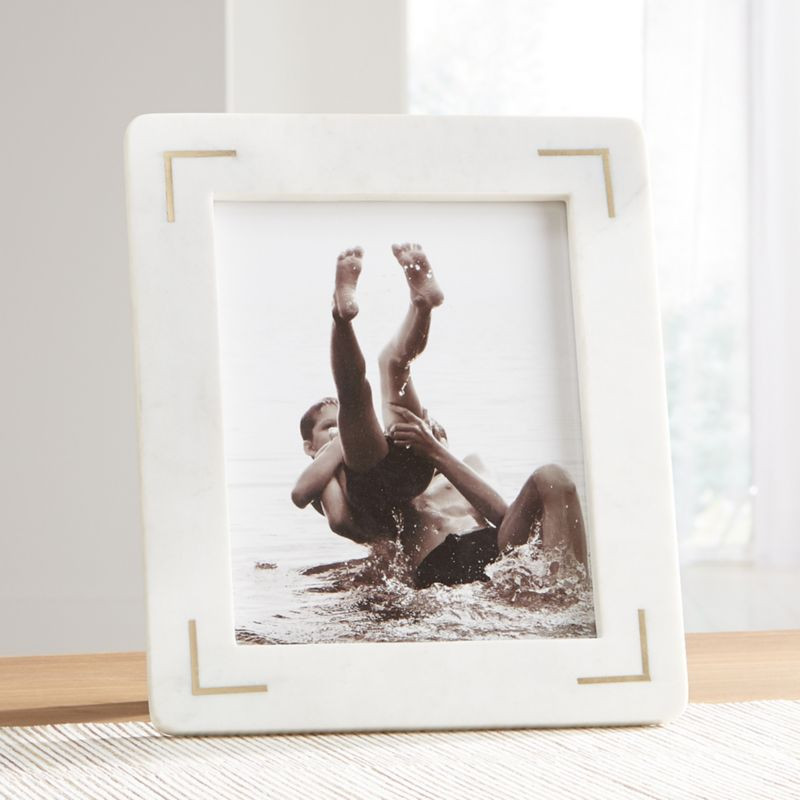 8"x10" White Marble Picture Frame + Reviews | Crate and Barrel | Crate & Barrel