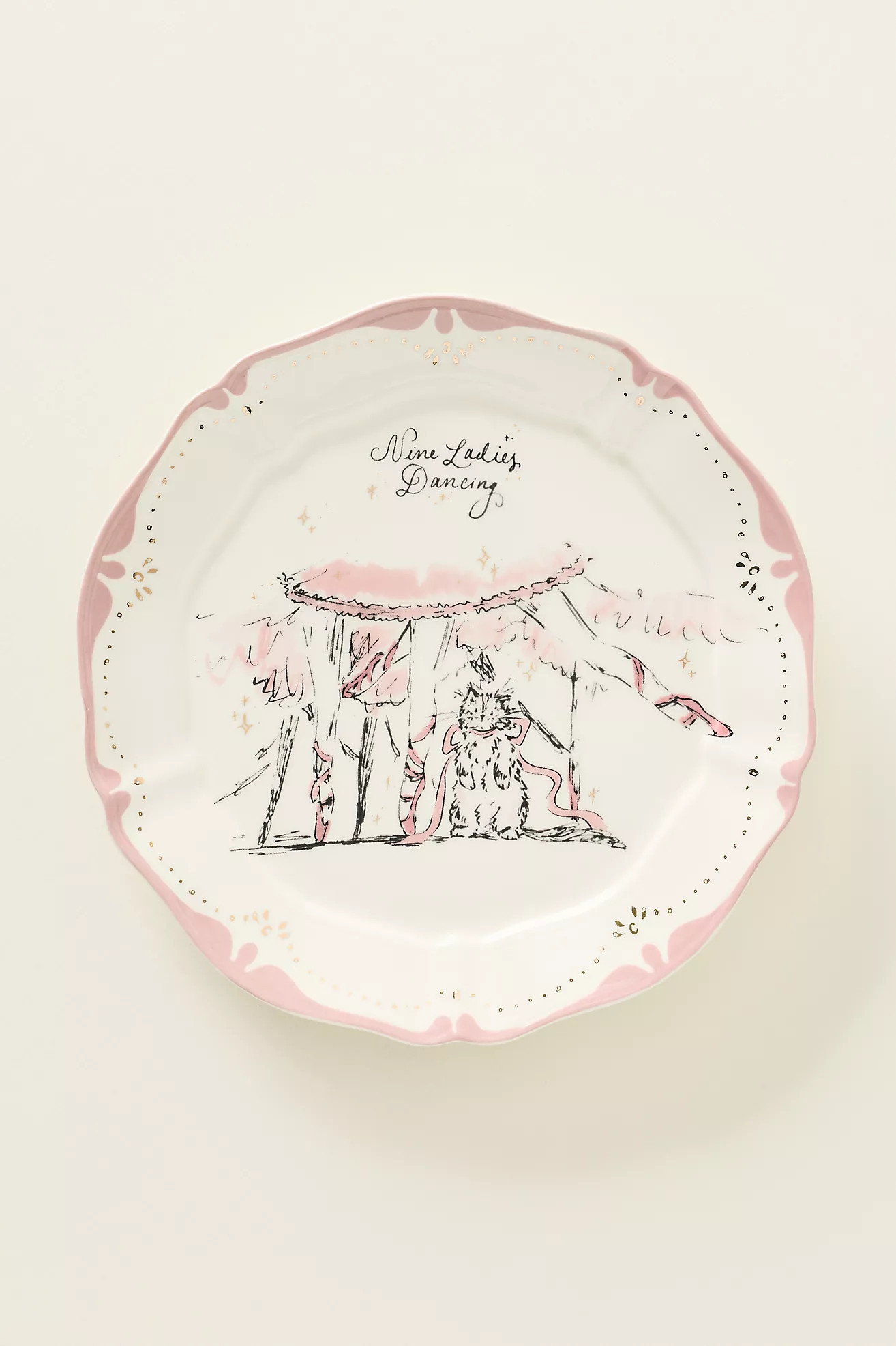 Sarah Writes In Ink 12 Days of Christmas Dessert Plates | Anthropologie (UK)