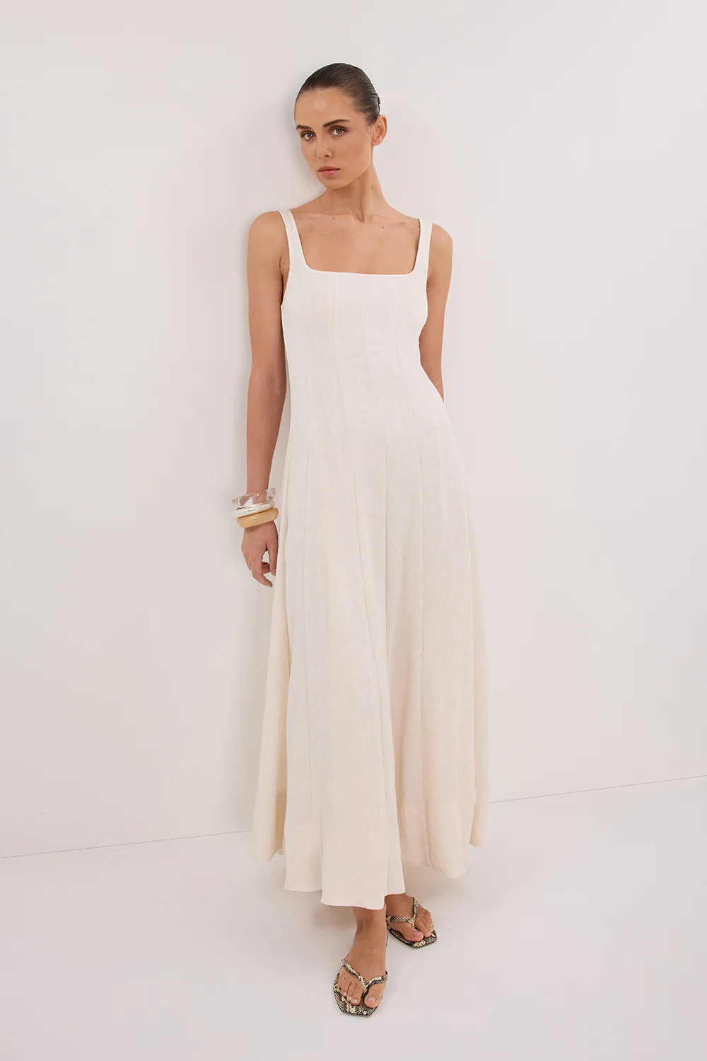 CANNE CREAM MIDI DRESS | DISSH