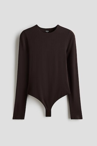 H & M - Sculpting Tangabody mit Langarm - Braun - Damen | H&M (DE, AT, CH, NL, FI)