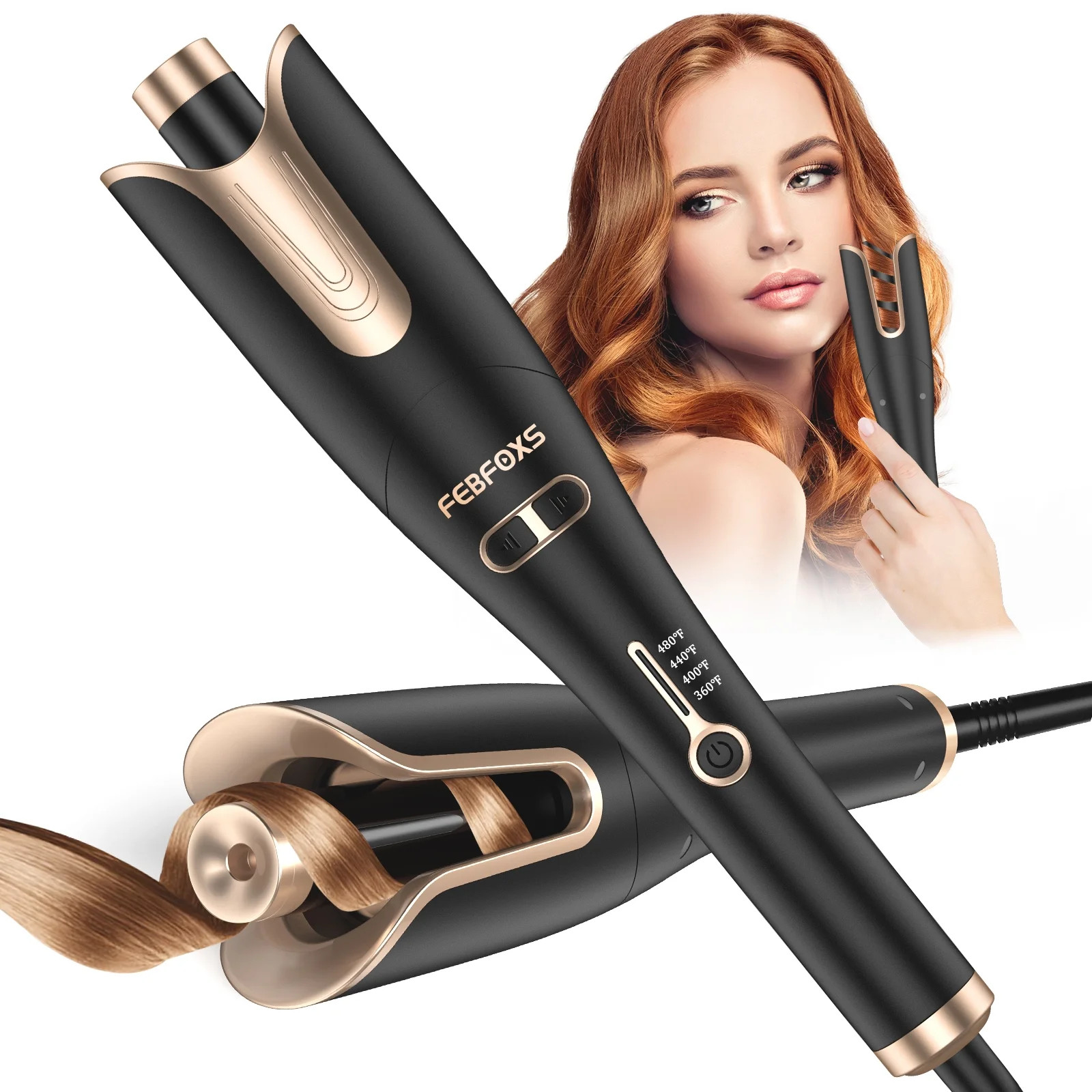 Febfoxs Curling Irons,Curling Iron Professional with 1" Large Rotating Barrel & 4 Temps,Salon Cur... | Walmart (US)