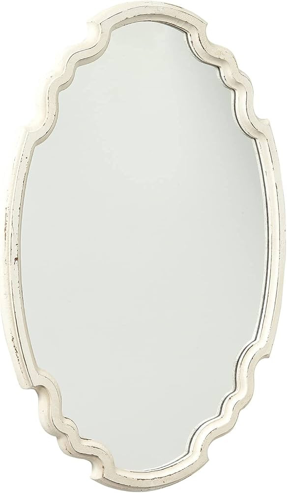 Vintage Sculpted Oval Mirrors for Wall Decor 24", Distressed White Ornate Accent Wood Oval Bathro... | Amazon (CA)