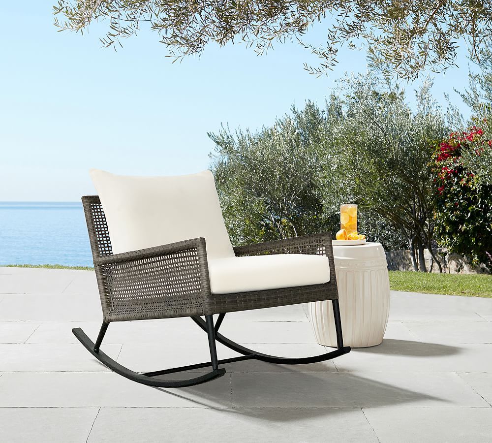 Cammeray Wicker Outdoor Rocking Chair | Pottery Barn (US)
