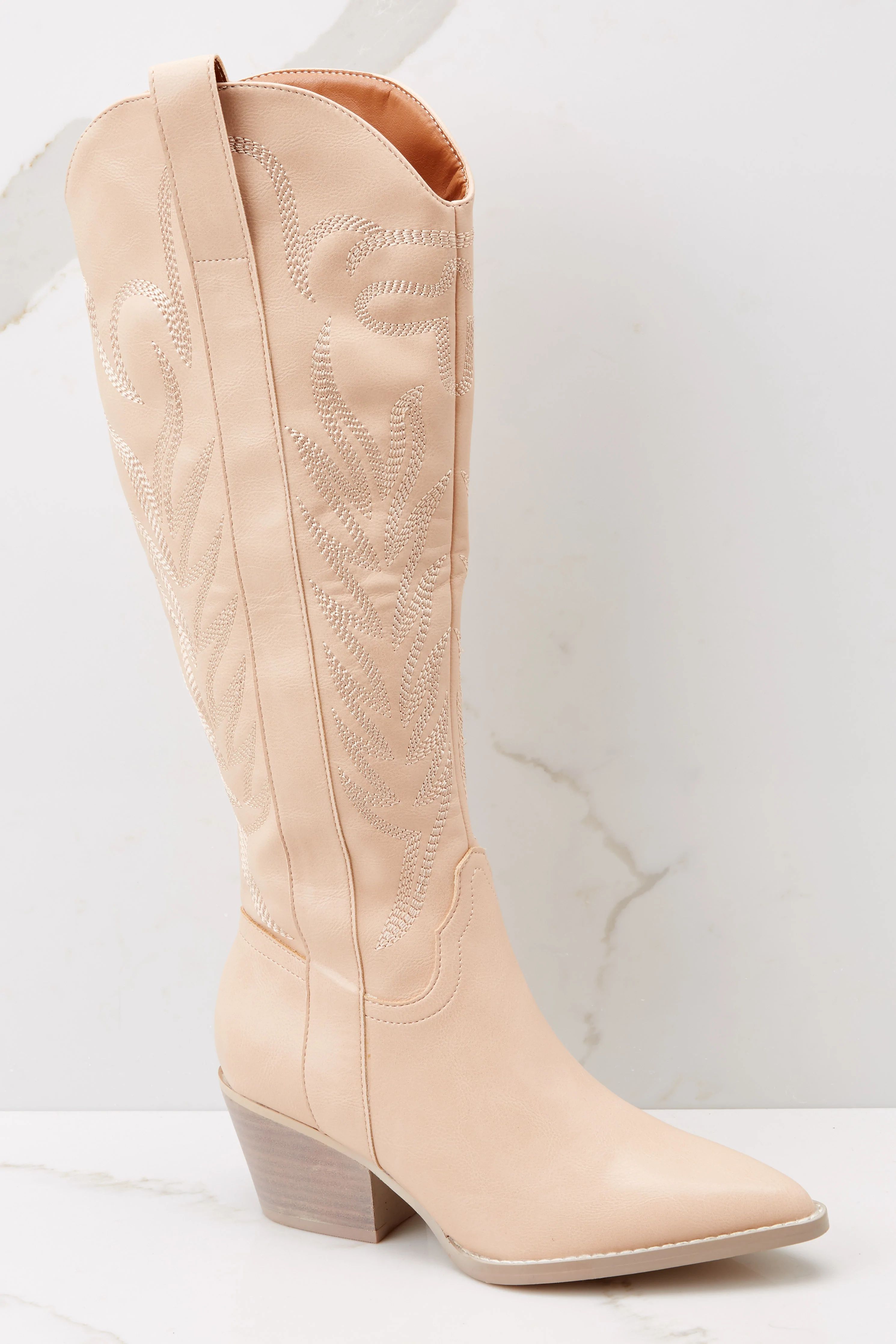 Bring The Sass Nude Boots | Red Dress 