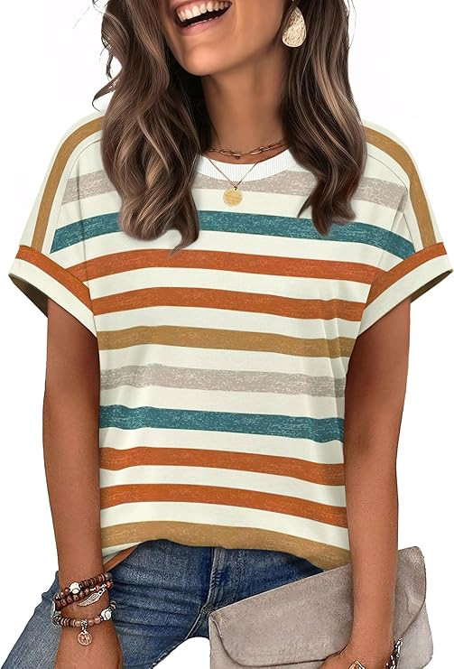 WIHOLL Womens Tops Short Sleeve Shirts Summer Outfits 2026 Spring Dressy Casual Clothes Clothing | Amazon (US)