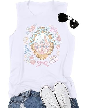 KIDDAD Magic Kingdom Tank Tops for Women: Magical Shirts Fairy Castle Shirt Family Vacation Vest ... | Amazon (US)