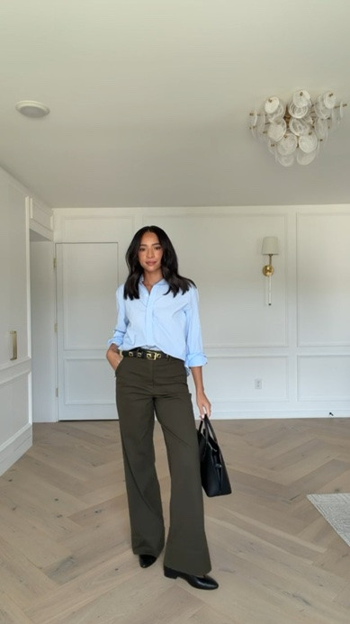 Use code NENAXSPANX to save 15% off your first order! The color of these pants is so perfect for transitioning into fall! Wearing size S blue button down and size S Tall wide leg pants casual 

chic outfit, work from home outfit, summer outfit, summer fashion, mom outfit, postpartum outfit, spanx pants, errands outfit, work outfit, office outfit, workwear, business casual workwear, back to school outfits, teacher outfits

#LTKSeasonal