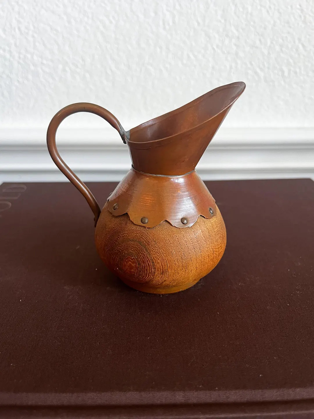 Vintage Swiss Copper Pitcher with Wooden Base | Etsy (US)