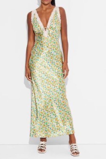 Floral satin and lace slip dress.

#LTKStyleTip #LTKFindsUnder50 #LTKSeasonal