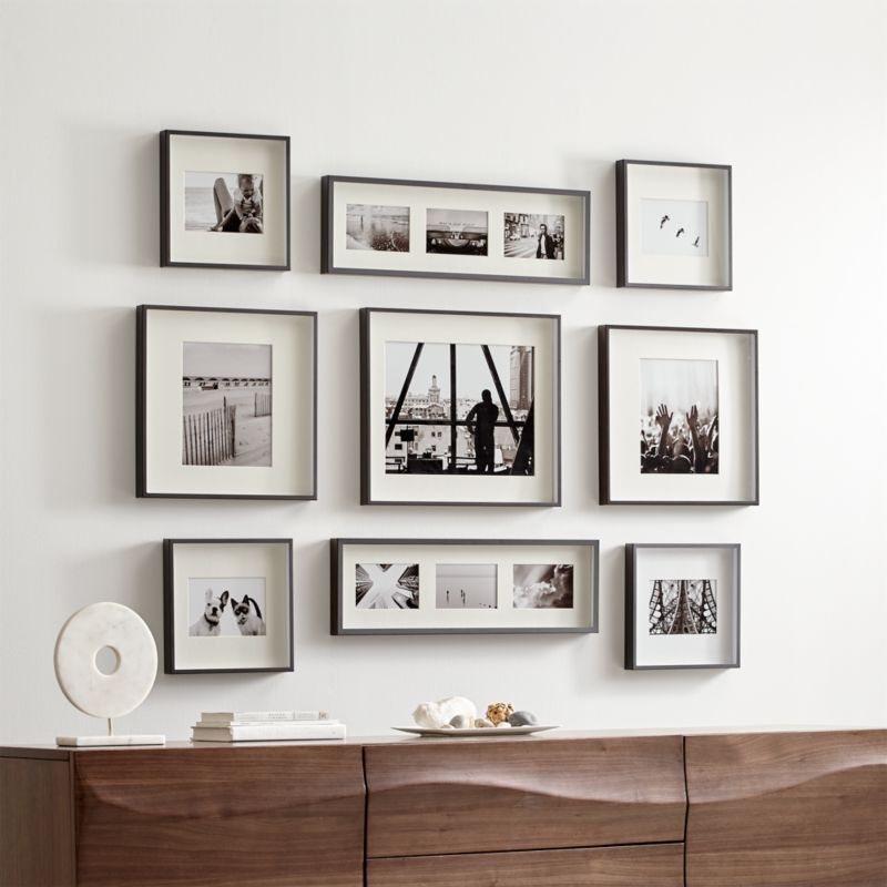 Brushed Black Picture Frame Gallery, Set of 9 + Reviews | Crate & Barrel | Crate & Barrel