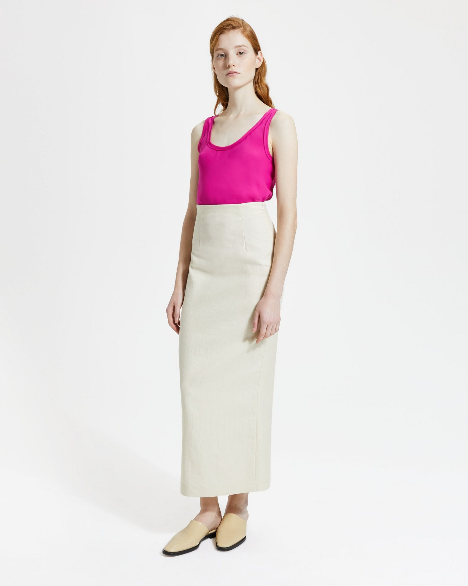 Luxe Linen Long Pencil Skirt | Theory