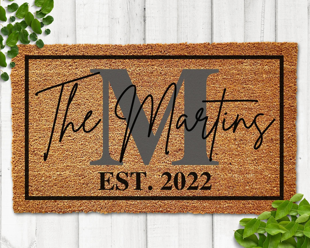 Personalized Wedding Gift Last Name Doormat Family Name Door Mat Custom Door Mat Anniversary Coup... | Etsy (US)