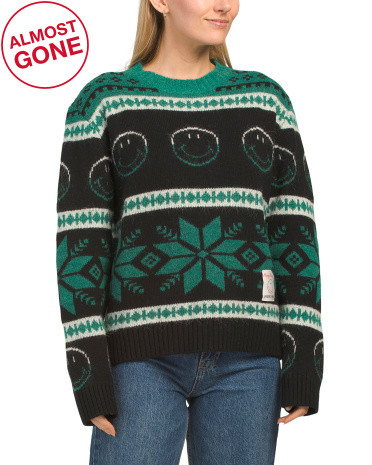 Made In Italy Wool Smiley Sweater | TJ Maxx