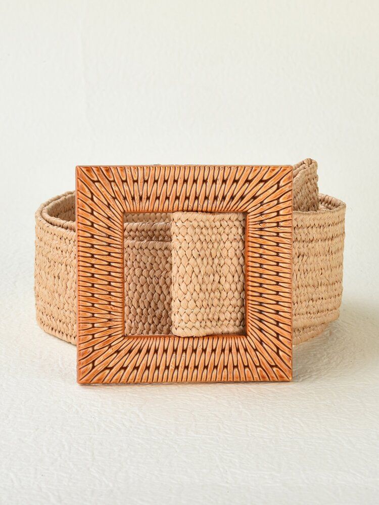 Square Buckle Woven Belt | SHEIN