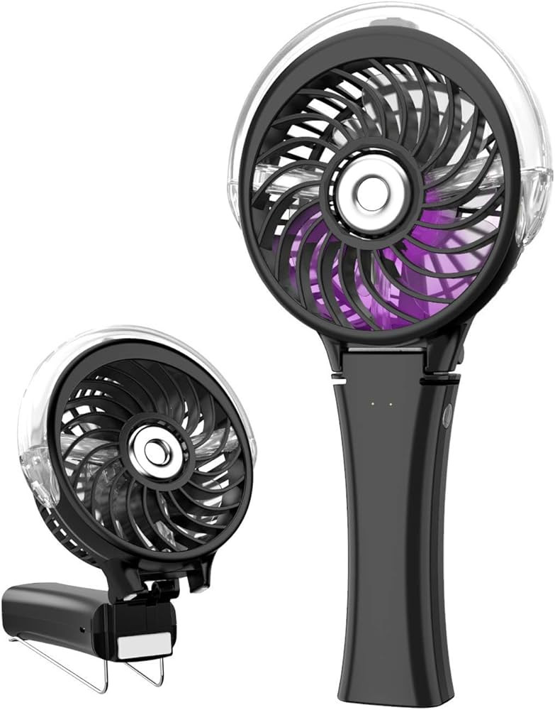 HandFan Handheld Misting Fan, Portable Mister Fan with 7 Colorful Nightlights, USB Rechargeable P... | Amazon (US)