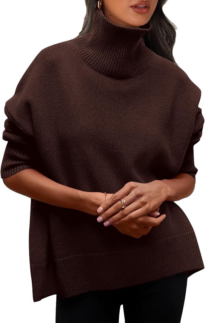 PRETTYGARDEN Women's Fall Turtleneck Sweater Long Sleeve Oversized Chunky Knitted Pullover Sweate... | Amazon (US)