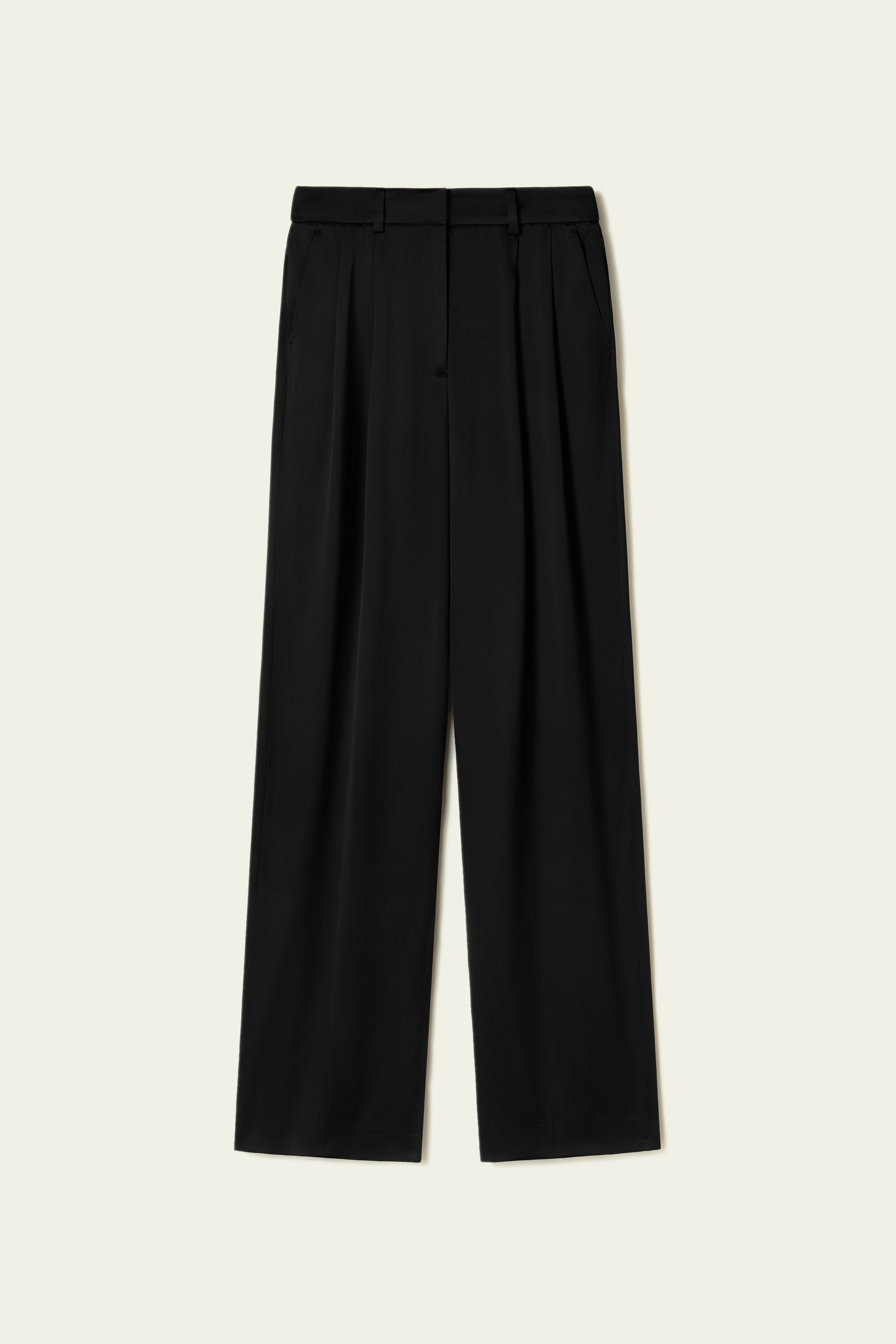 Double-Faced Charmeuse Straight-Leg Trousers | LILYSILK