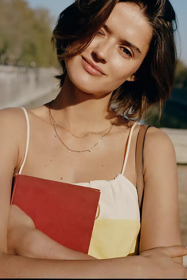 Delicate Layered Crystal Necklace | Anthropologie (US)