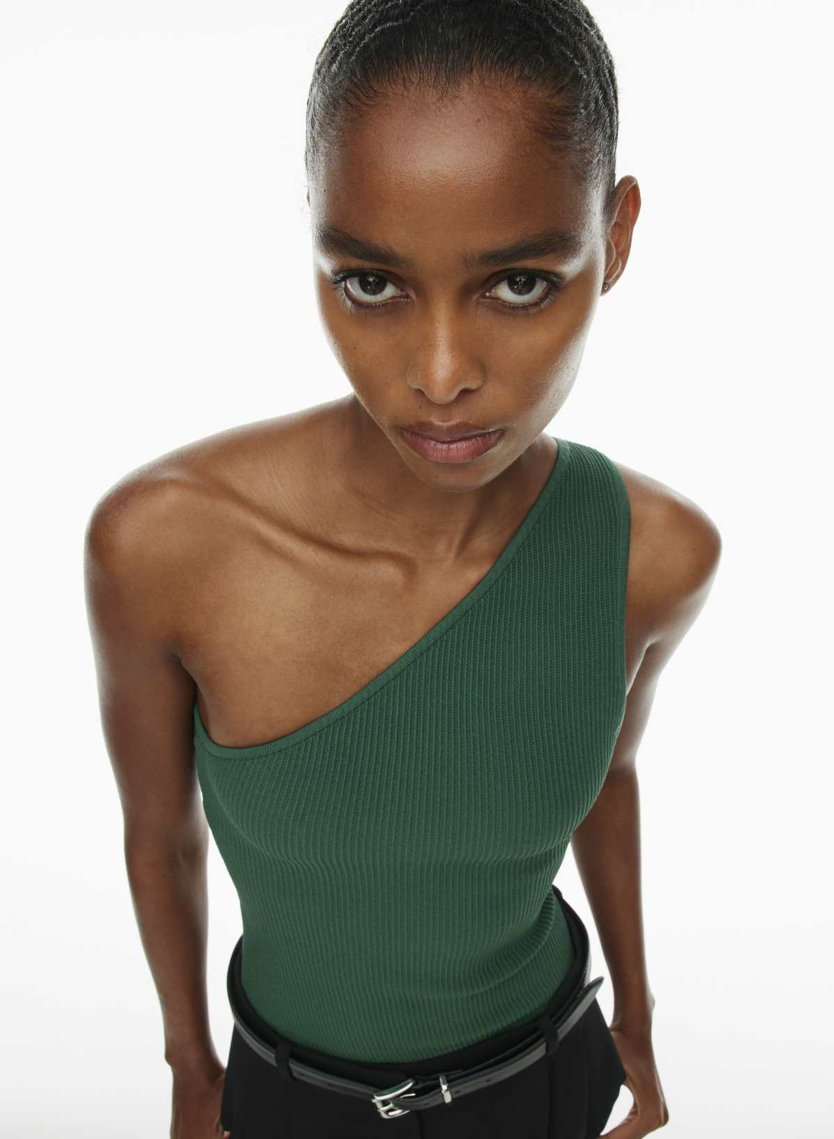 Aritzia Babaton Women's Sculpt Knit Seven Top in Forest Green | XS | Aritzia