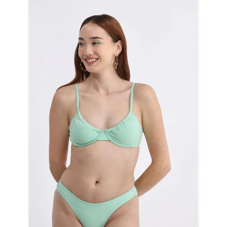 No Boundaries Women's Underwire Bralette Swim Top with Tunneled Neckline, Sizes XXS-XXL - Walmart... | Walmart (US)