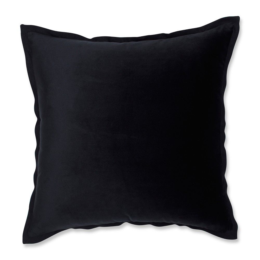 Pillow Perfect 18""x18"" Velvet Flange Throw Pillow Black | Target