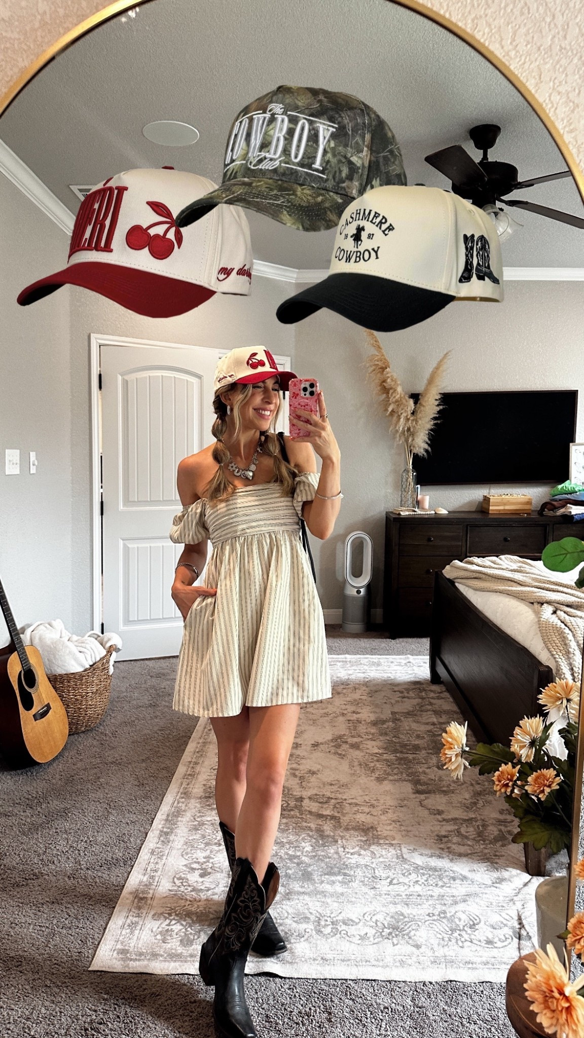 ootd! love these amazon trucker hats - perfect for a country concert if you don’t like traditional cowboy hats! wearing an xs in the romper dress!

#LTKFindsUnder100 #LTKSaleAlert #LTKFindsUnder50