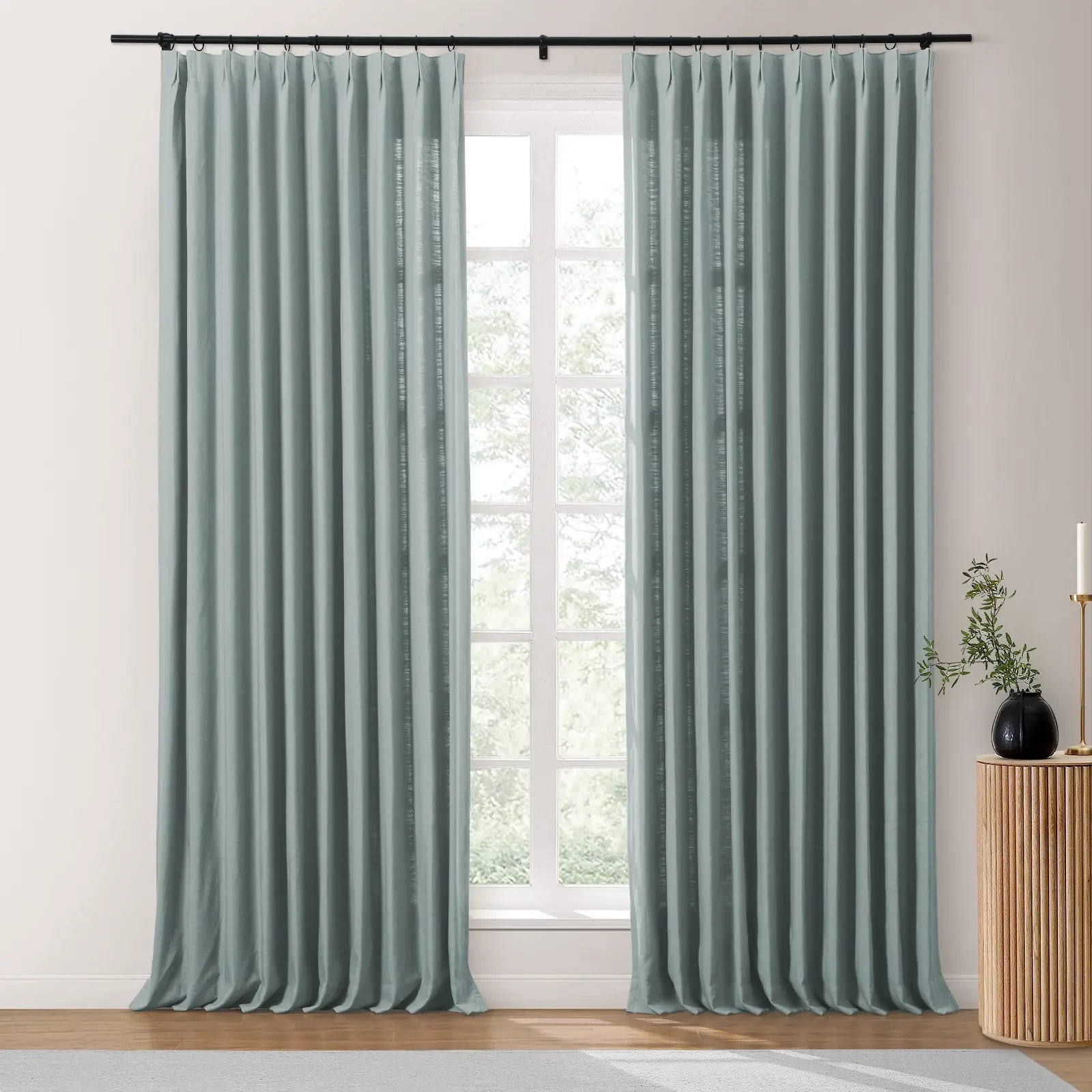 Isabella Heavyweight Cotton Drapery Pleated - Smoke Blue 7084-18 | TWOPAGES