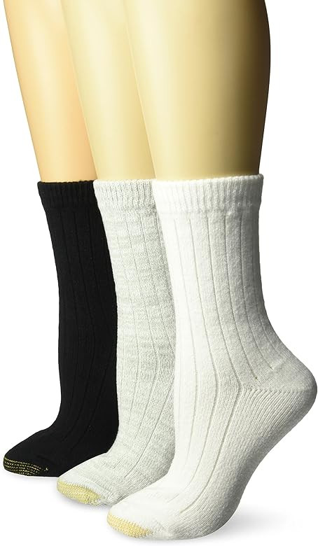 Gold Toe womens Ultra Soft and Cozy Geo Crew Socks, 3 Pairs | Amazon (US)