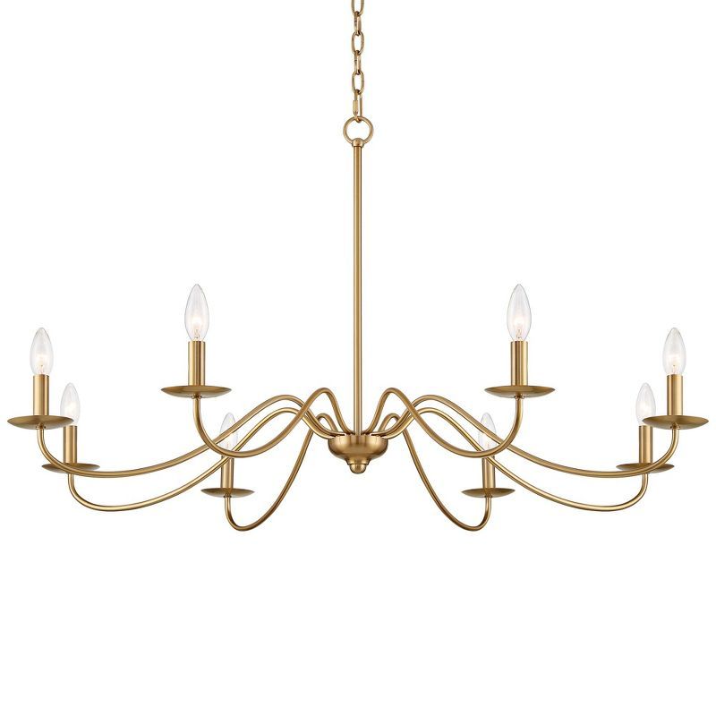 Franklin Iron Works Soft Gold Round Chandelier 42" Wide Farmhouse Traditional 8-Light Fixture for... | Target