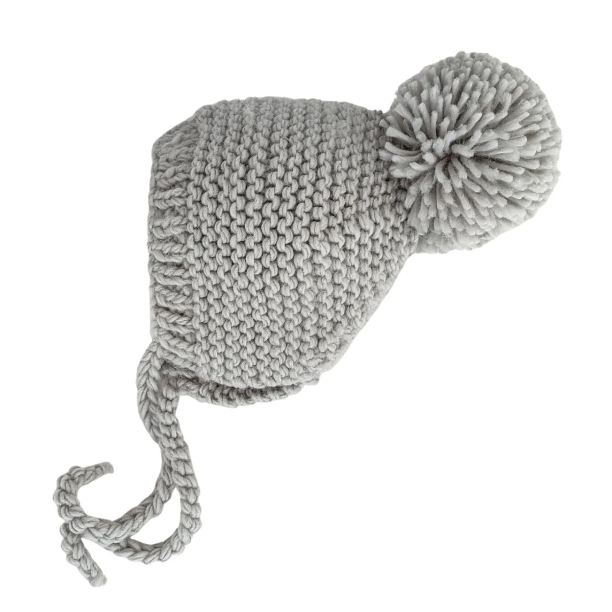 Garter Stitch Bonnet, Light Grey | SpearmintLOVE