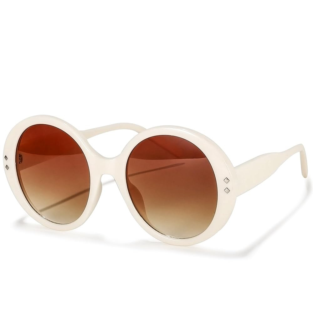 Womens Fashion Circle Round Jackie O Bold Chic Sunglasses 1001 | Amazon (US)