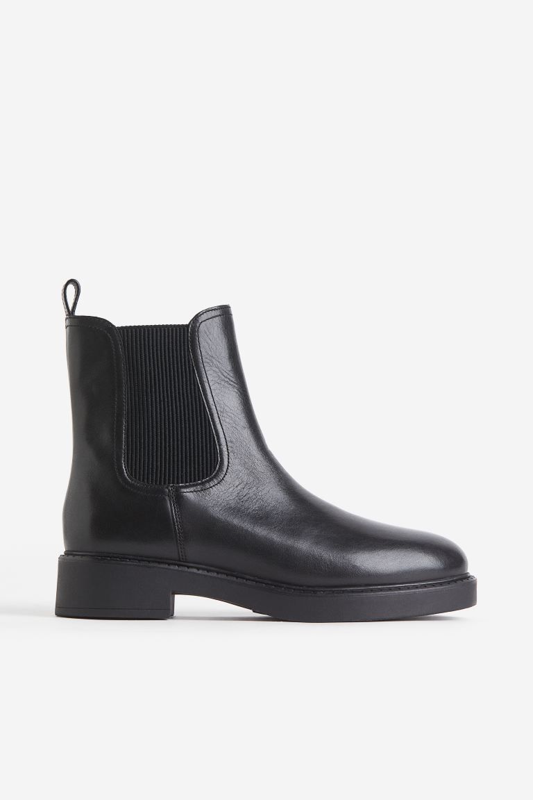 Leather Chelsea Boots - Black - Ladies | H&M US | H&M (US + CA)