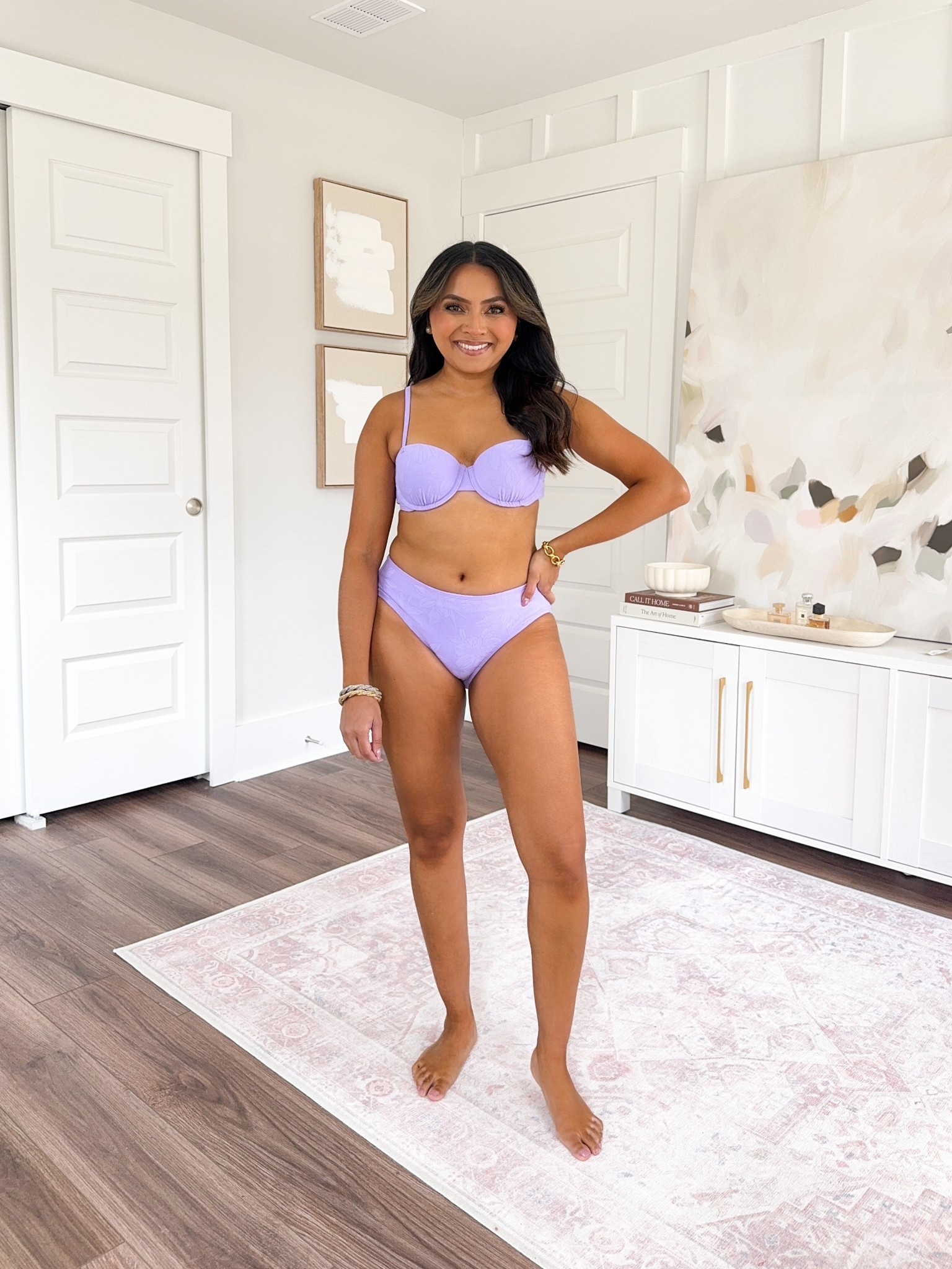 Bikini top size xs or 32b TTS
Bikini bottom size small TTS


#LTKSwim #LTKPetite #LTKSaleAlert