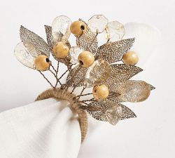 Rustic Leaf Napkin Rings - Set of 4 | Pottery Barn (US)