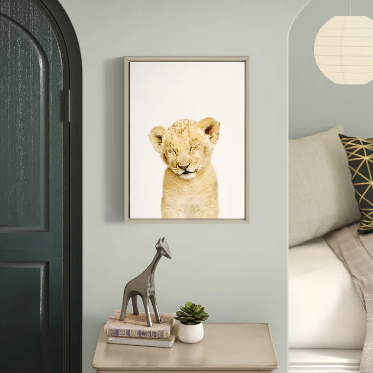 'Sleepy Baby Lion' Framed Art | Wayfair North America