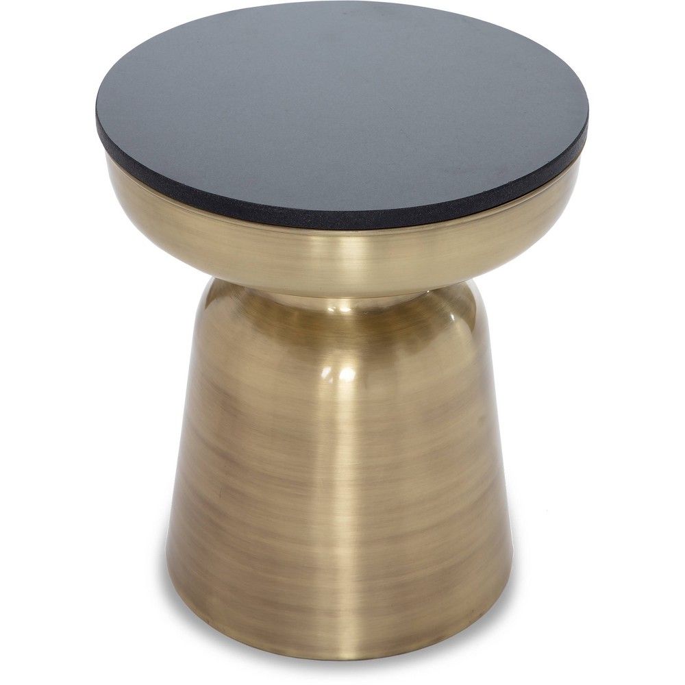 Adler Brass Metal Side Table Black/Gold - Finch | Target