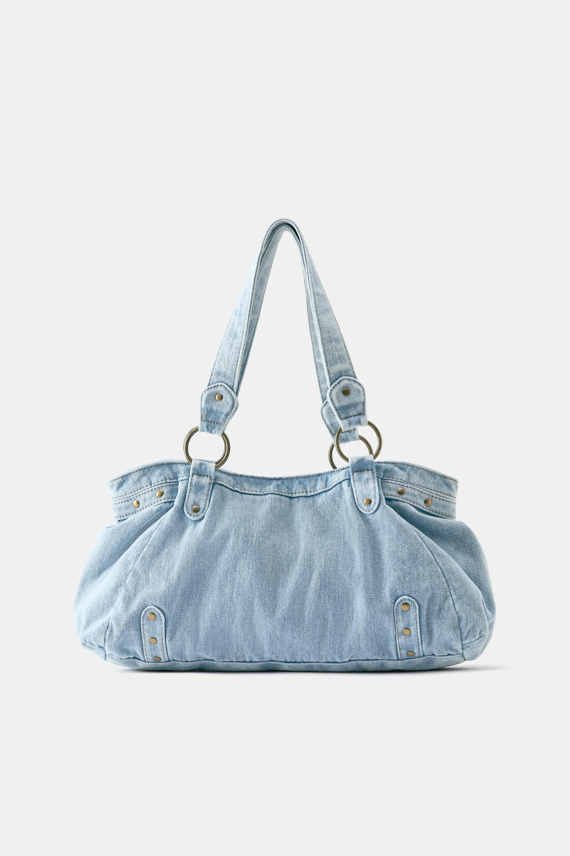 Denim tote bag with rings | Pull&Bear United Kingdom | PULL and BEAR UK