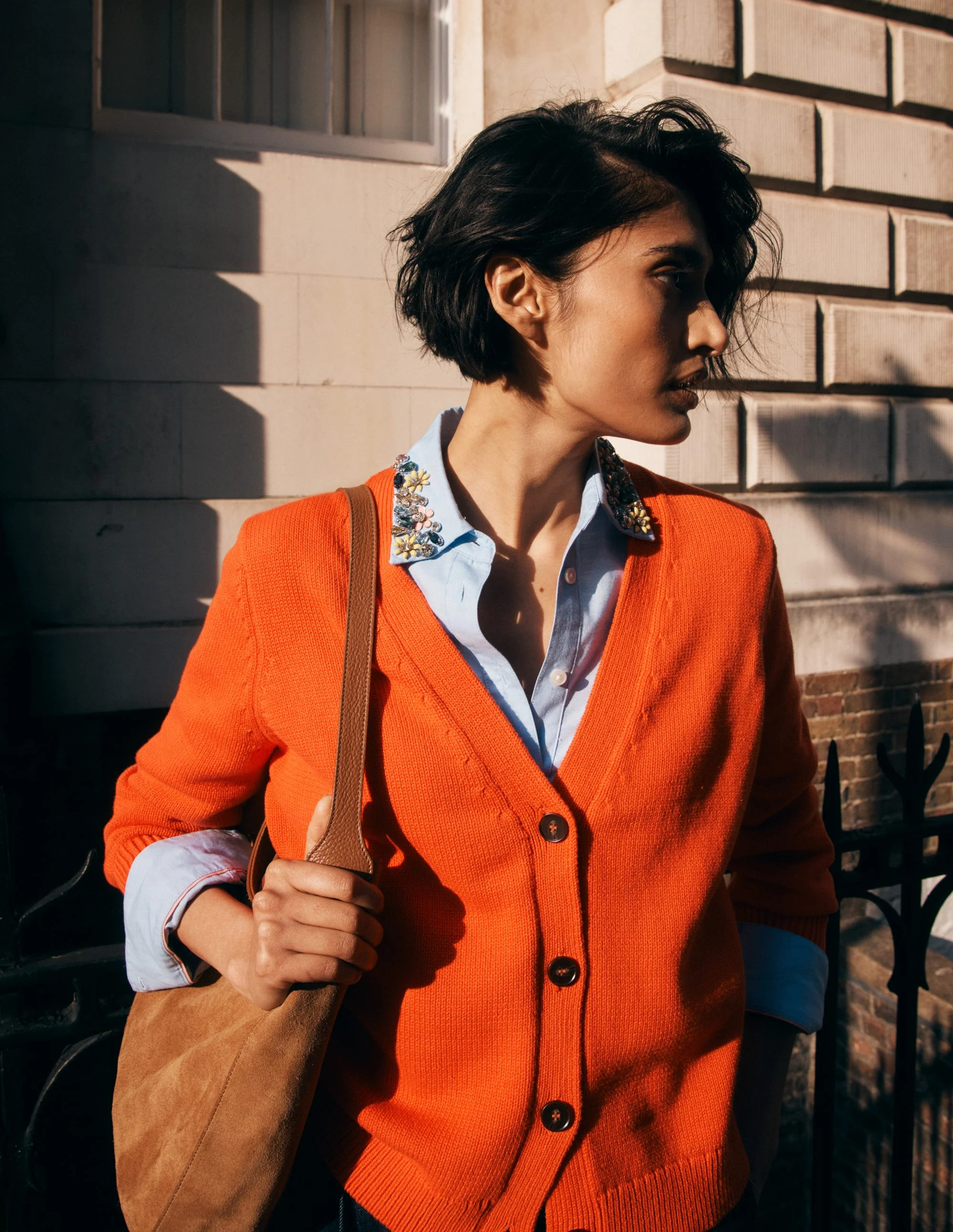 Lucy Relaxed Cotton Cardigan-Bright Orange | Boden (US)