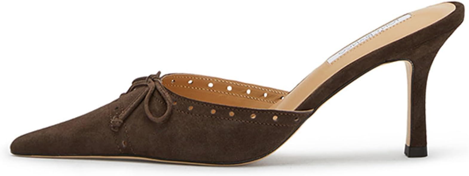 DOEYG Bow Pointed Toe Kitten Heels for Women Closed Toe Heeled Mules Sandals Vintage Stiletto Hee... | Amazon (US)