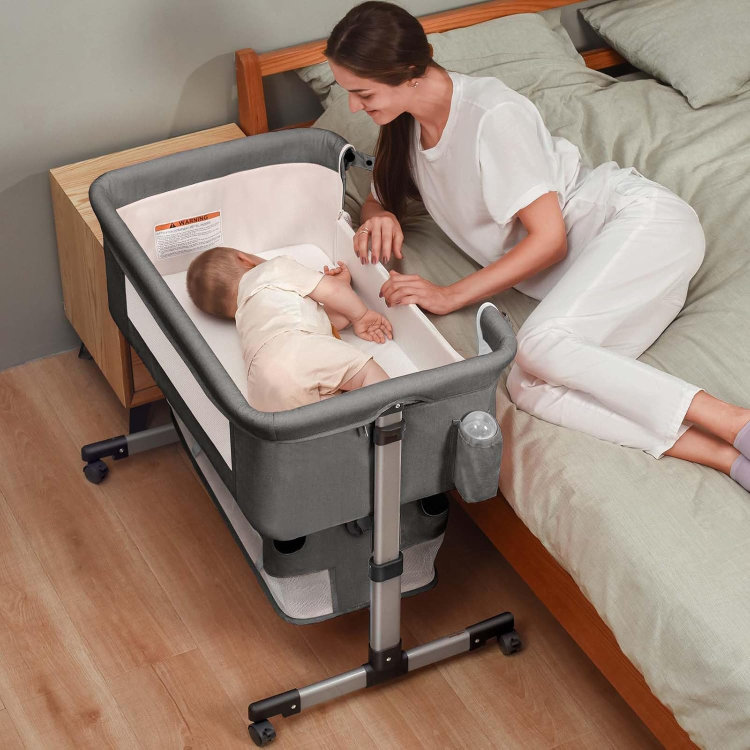 Baby Crib,3 in 1 Bedside Crib Adjustable Portable Bed for Infant,Baby Bassinet Baby Newborn Must ... | Amazon (CA)